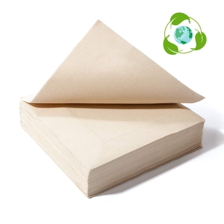 Recycled Consumer Napkins Compostable Unbleached Eco Lunch 50 Disposable Dinner Napkin