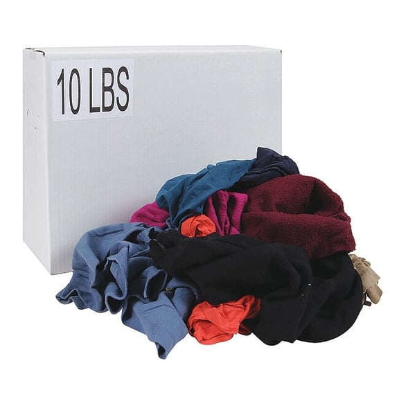 Recycled Cotton Sweatshirt Cloth Rag 10 lb. Varies Sizes, Assorted G325010PC