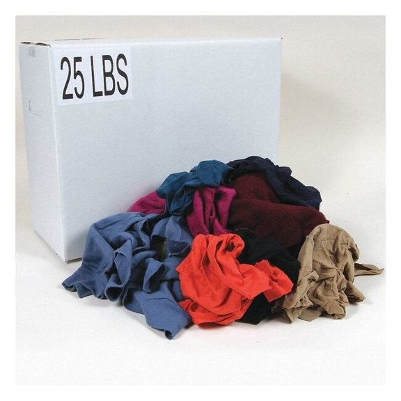 Recycled Cotton Sweatshirt Cloth Rag 25 lb. Varies Sizes, Assorted Colors
