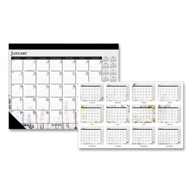 Desk Pad, 22 x 17, White Sheets, Black Binding, Black Corners, 12-Month (Jan to Dec): 2024 Desk Pad, 22 x 17, White Sheets, Black Binding, Black Corners, 12-Month (Jan to Dec): 2024