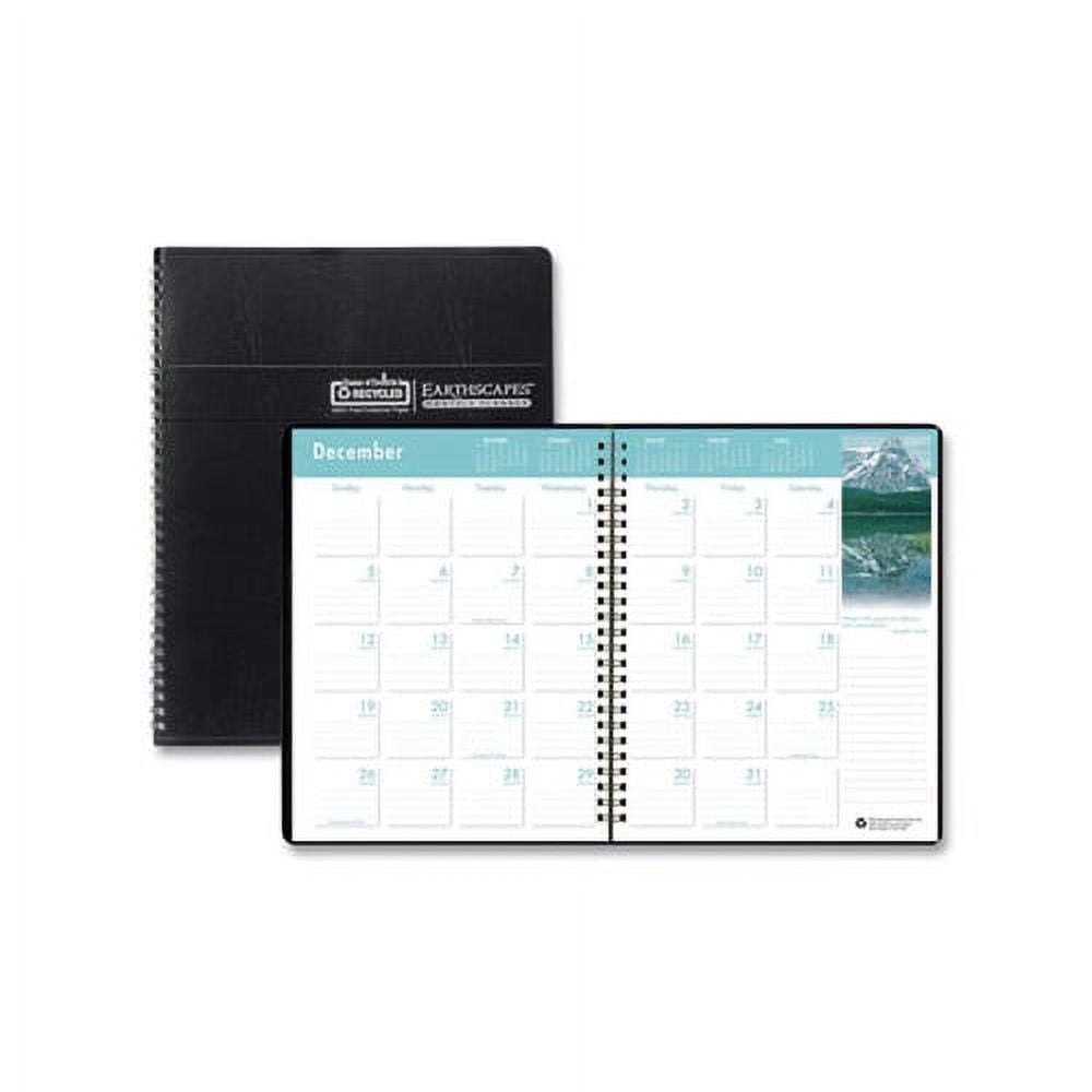 HOUSE OF DOOLITTLE Recycled Earthscapes Full-Color Monthly Planner 11 x 8.5, Black, 2021-2023
