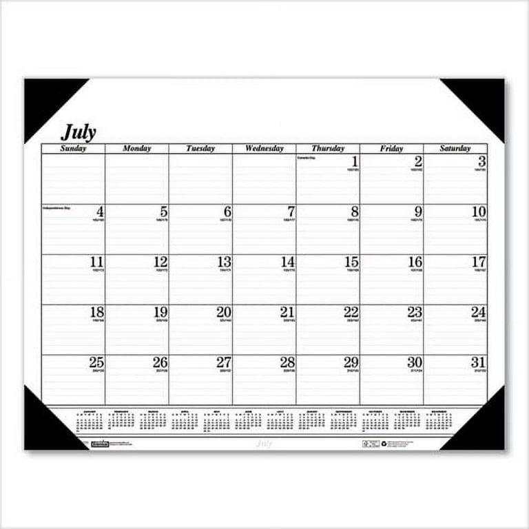 Recycled One-Color Refillable Monthly Desk Pad Calendar, 22 x 17, White Sheets, Black Binding/Corners,12-Month(Jan-Dec): 2024 Recycled One-Color Refillable Monthly Desk Pad Calendar, 22 x 17, White Sheets, Black Binding/Corners,12-Month(Jan-Dec): 2024