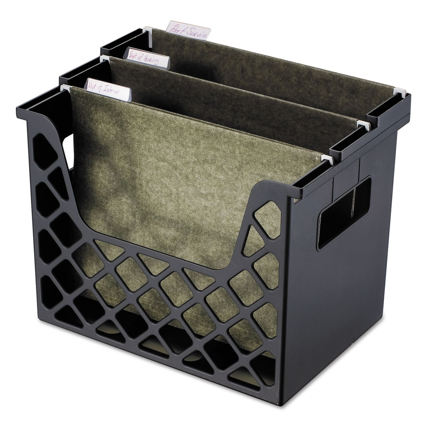 Black Recycled Plastic Extra Capacity Desktop File Holder