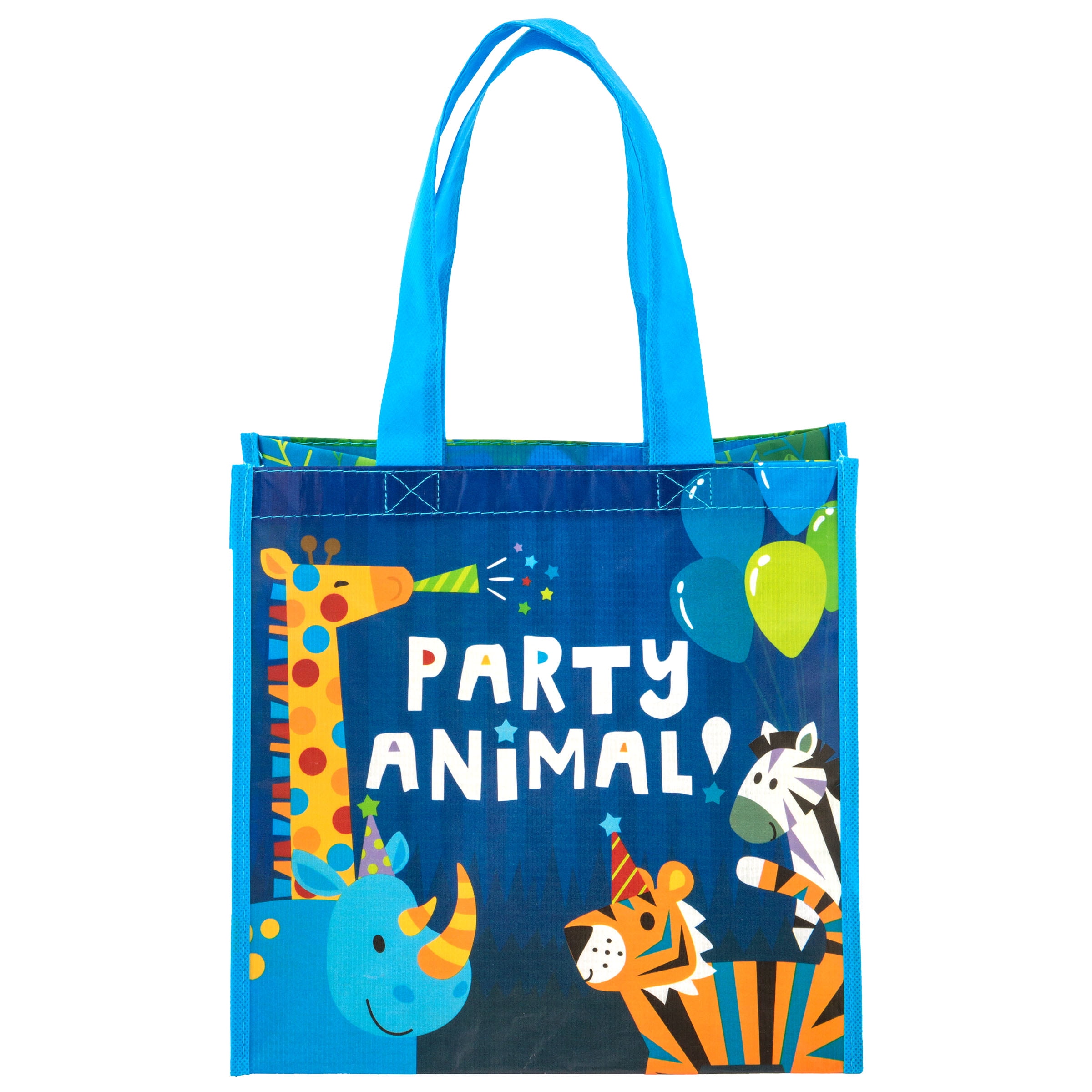 Medium Blue Zoo Recycled Fabric Gift Bag