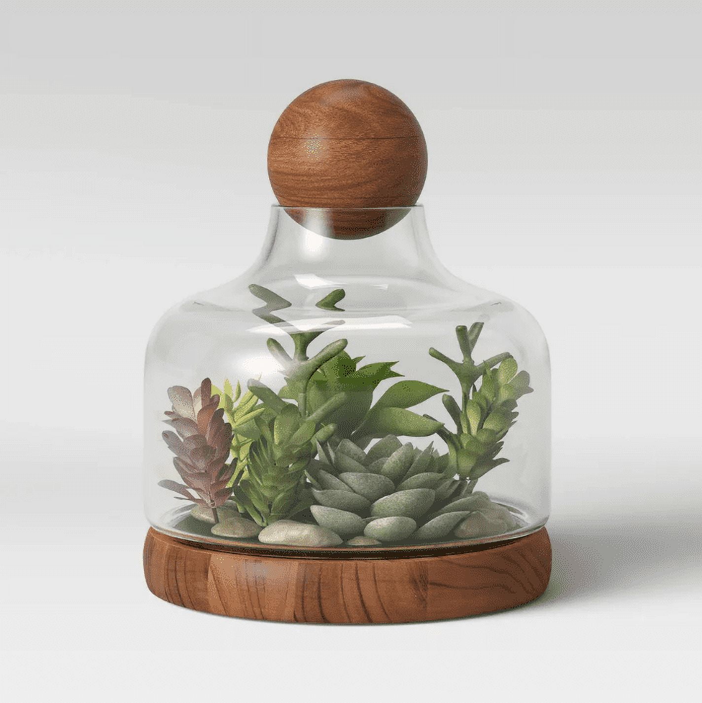 Recycled Glass/Wood Terrarium Blue - Smith & Hawken™ - Walmart.com