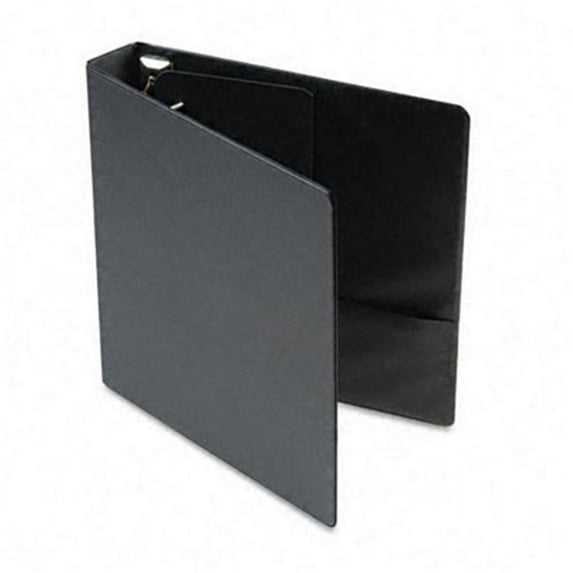 Recycled Leather Grain Vinyl EasyOpen D-Ring Binder 1-1/2in Cap Black