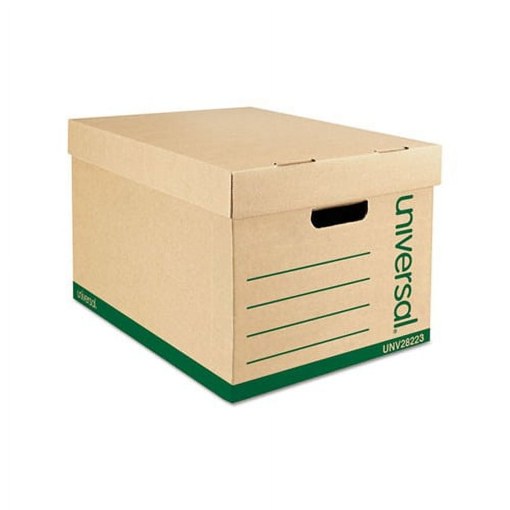 Kraft and Green Recycled Record Storage Box, 12-Pack