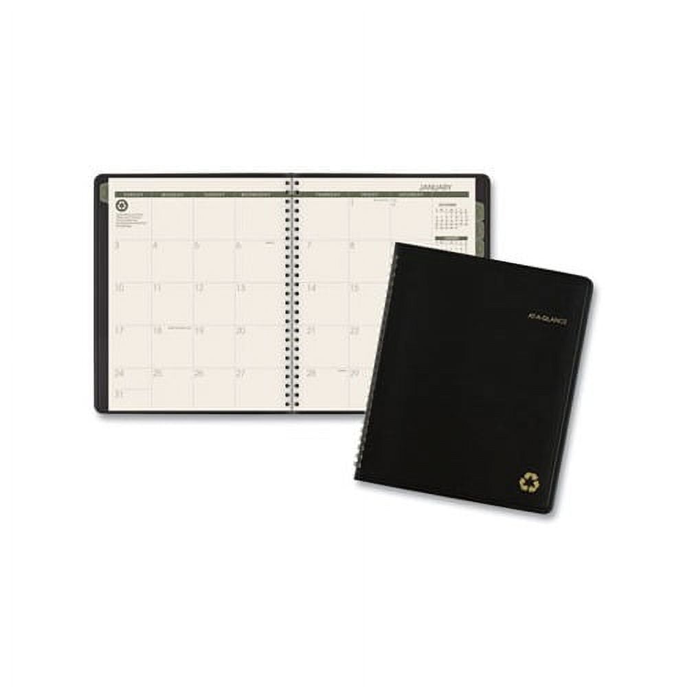 Recycled Monthly Planner 8.75 x 7, Black, 2022