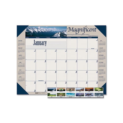 Recycled Motivational Photographic Monthly Desk Pad Calendar 22 x 17, 2022