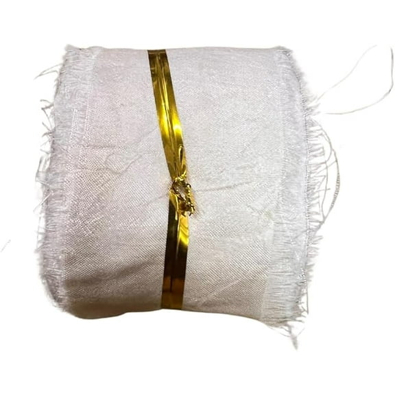 Recycled Mulberry Sari Silk Ribbon Yarn | 10 x 1-Yard Pieces | Natural Undyed Dyeable Frayed Strips for Knitting, Mixed Media, & DIY Crafts