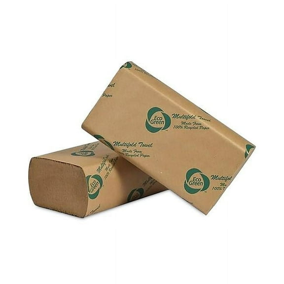 Recycled Multifold Paper 1-Ply Towels, Kraft - Pack of 250