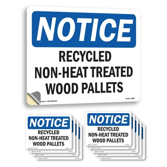 Recycled Non OSHA Notice Vinyl Decal Label 5 Inch x 3.5 Inch - 10 Pack