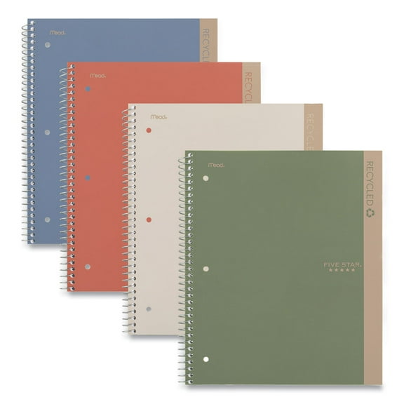 Recycled Notebook, 1 Subject, Medium/College Rule, Randomly Assorted Cover, 11 x 8.5 Sheets | Bundle of 2 Each