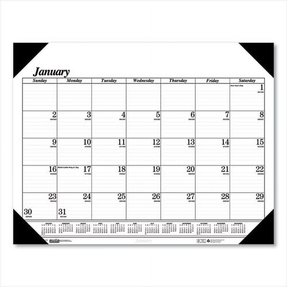 Recycled Nondated Desk Pad Calendar, 22 x 17, White/Blue Sheets, Blue Binding, Blue Corners, 12-Month (Jan to Dec): Undated Recycled Nondated Desk Pad Calendar, 22 x 17, White/Blue Sheets, Blue Binding, Blue Corners, 12-Month (Jan to Dec): Undated