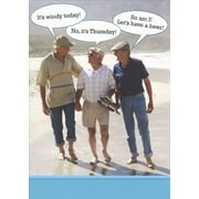 Recycled Paper Greetings 3 Guys on Beach Funny / Humorous Birthday Card