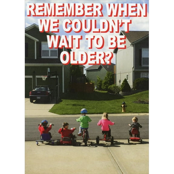 Recycled Paper Greetings 5 Kids on Bikes Funny / Humorous Birthday Card