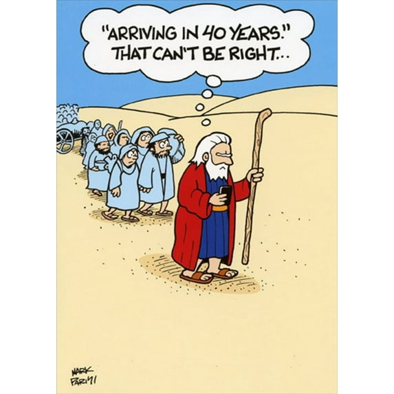 Recycled Paper Greetings Arriving in 40 Years Funny / Humorous Mark Parisi Passover Card