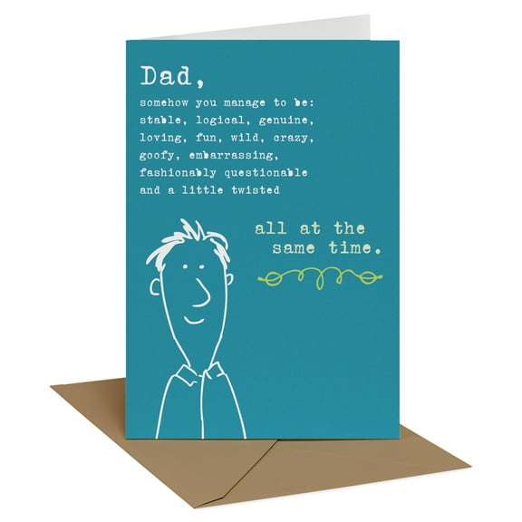 Recycled Paper Greetings Birthday Card for Dad (Somehow You Manage)