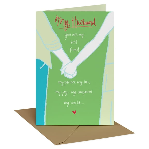Recycled Paper Greetings Birthday Card for Husband (Holding Hands)