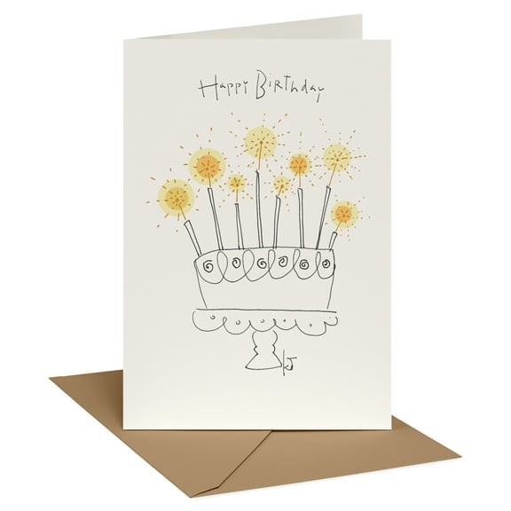 Recycled Paper Greetings Birthday Card with Sparkler Cake Design (Shine Brightly)