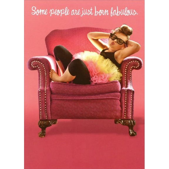 Recycled Paper Greetings Born Fabulous Funny / Humorous Feminine Birthday Card for Her
