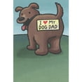 thumbnail image 1 of Recycled Paper Greetings Brown Dog with 'I Love My Dog Dad' Bumper Sticker on Butt Funny / Humorous Father's Day Card from Dog, 1 of 2