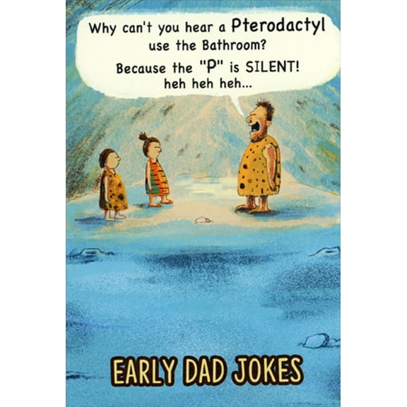 Recycled Paper Greetings Caveman Early Dad Jokes Funny / Humorous Father's Day Card