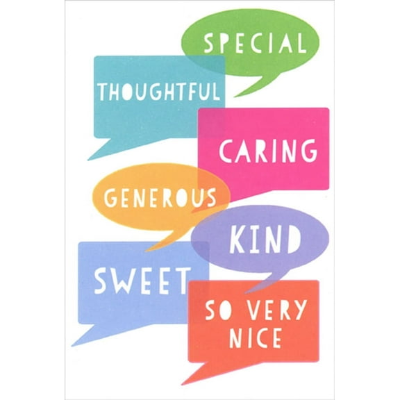 Recycled Paper Greetings Compliments Inside Talk Bubbles Thank You Card