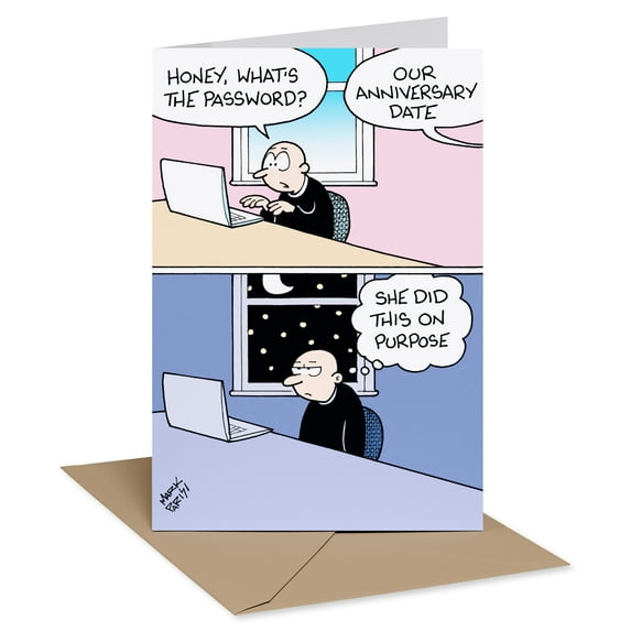Recycled Paper Greetings Funny Anniversary Card for Couples (What's the Password)