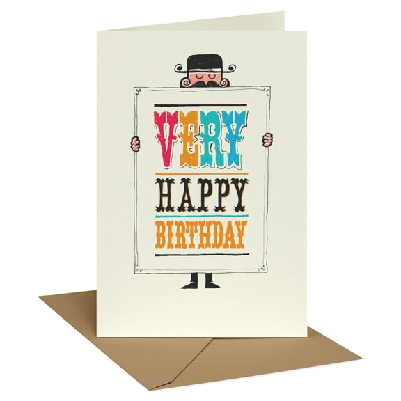 Recycled Paper Greetings Funny Birthday Card for Adults (Very Happy Birthday)