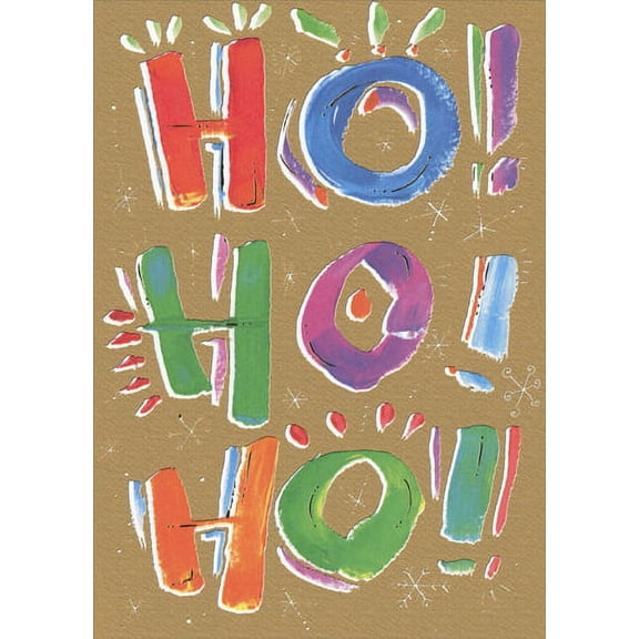 Recycled Paper Greetings Gold Ho Ho Ho Christmas Card