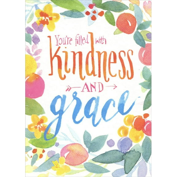 Recycled Paper Greetings Kindness and Grace Floral Wreath Birthday Card