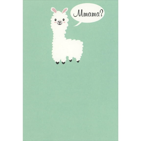 Recycled Paper Greetings Llama Mmama on Mint Green Background Funny / Humorous Mother's Day Card for My Mom
