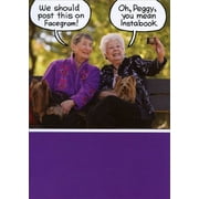 Recycled Paper Greetings Old Ladies on a Bench Funny Birthday Card for Her