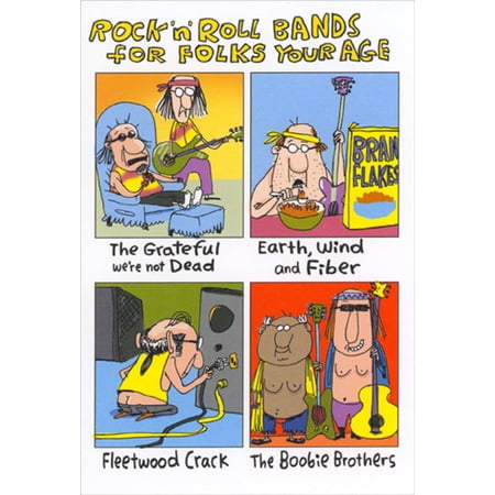 Recycled Paper Greetings Rock Bands for Folks Your Age Humorous / Funny Birthday Card