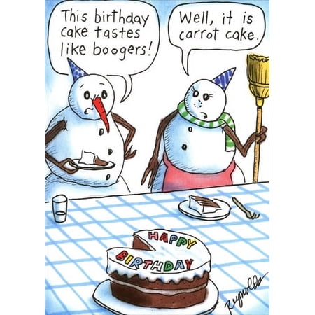 Recycled Paper Greetings Snowman Boogers Funny / Humorous Birthday Card for Him