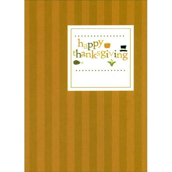 Recycled Paper Greetings Stripes & Square Thanksgiving Card