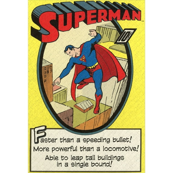 Recycled Paper Greetings Superman Faster Than a Speeding Bullet Funny / Humorous Birthday Card