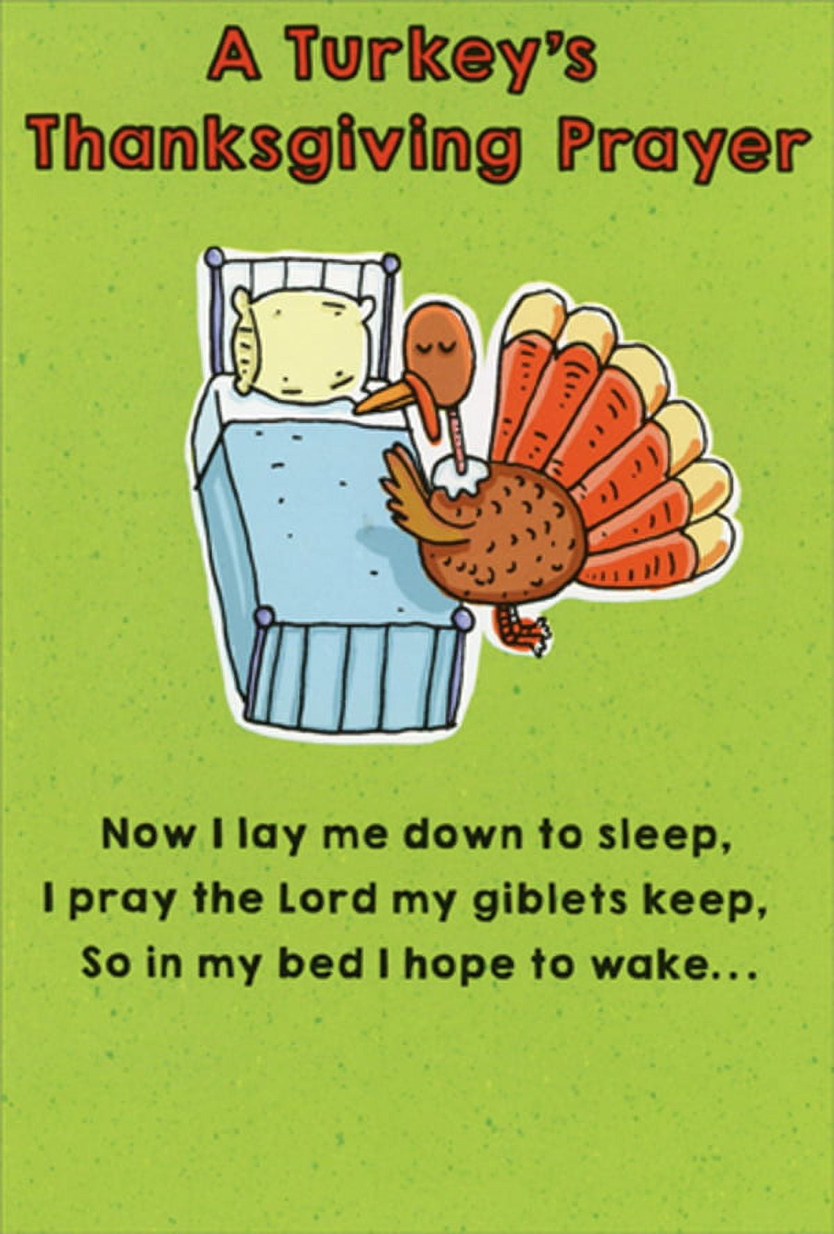 Recycled Paper Greetings Turkey Thanksgiving Prayer Funny / Humorous