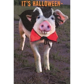Recycled Paper Greetings Vampire Pig Funny / Humorous Halloween Card