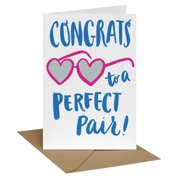 Recycled Paper Greetings Wedding Card for Couple (Heart Sunglasses)