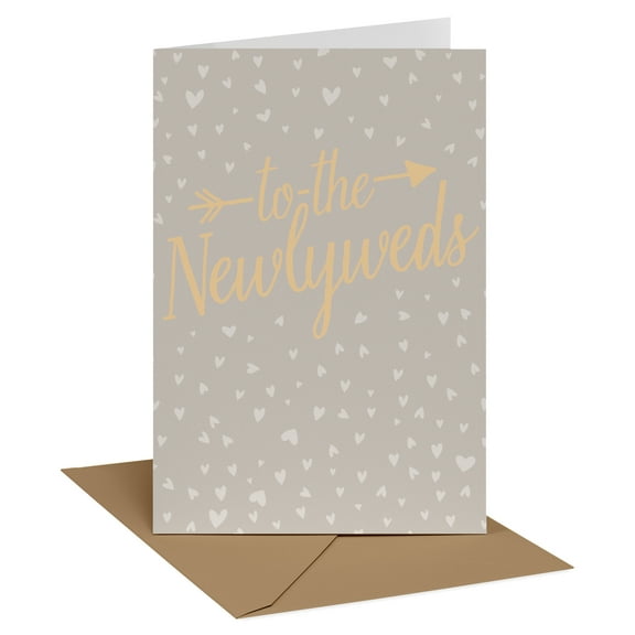 Recycled Paper Greetings Wedding Card for Newlyweds (Hearts and Wishes)