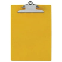 Recycled Plastic Clipboard with Ruler Edge, 1" Clip Capacity, Holds 8.5 x 11 Sheets, Yellow | Bundle of 2 Each