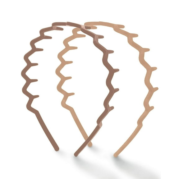 LuckySunDecorQZ Recycled Plastic Classic 90s Wavy Headband, Off-White, 2pc