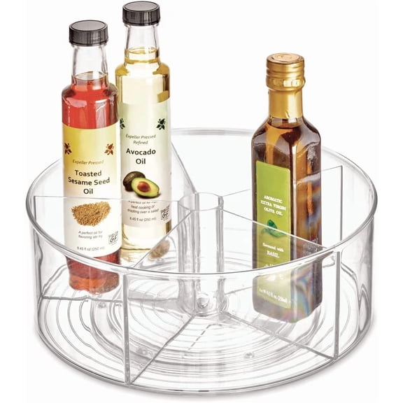 Recycled Plastic Lazy Susan Turntable Organizer Pantry, Bathroom, General Storage and More, The Linus Collection, 11.5", Clear