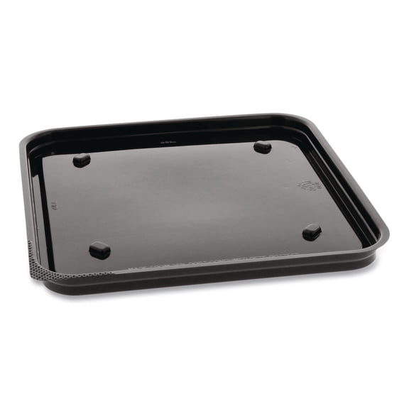 Pactiv Recycled Plastic Square Base 7.5 x 7.5 x 0.56 Black 195/Carton 75SBASE