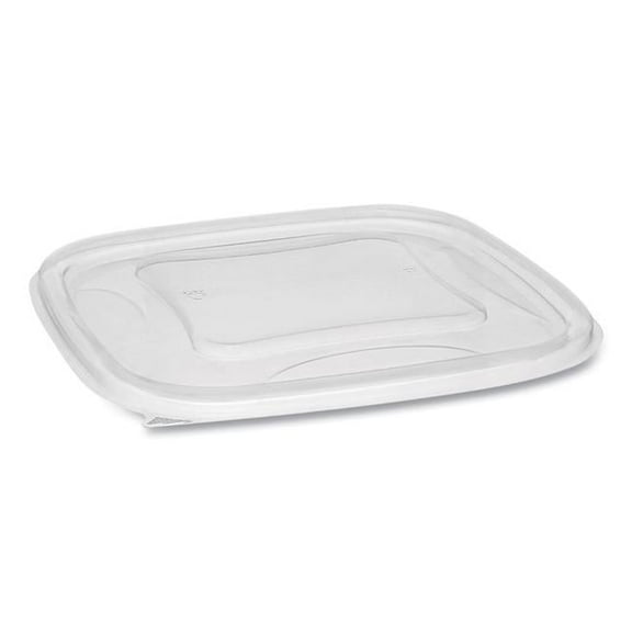 Recycled Plastic Square Flat Lid, Clear - 7 in.