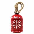thumbnail image 1 of Recycled Rustic Red and White Snowflake Iron Hanging Bell, 1 of 4