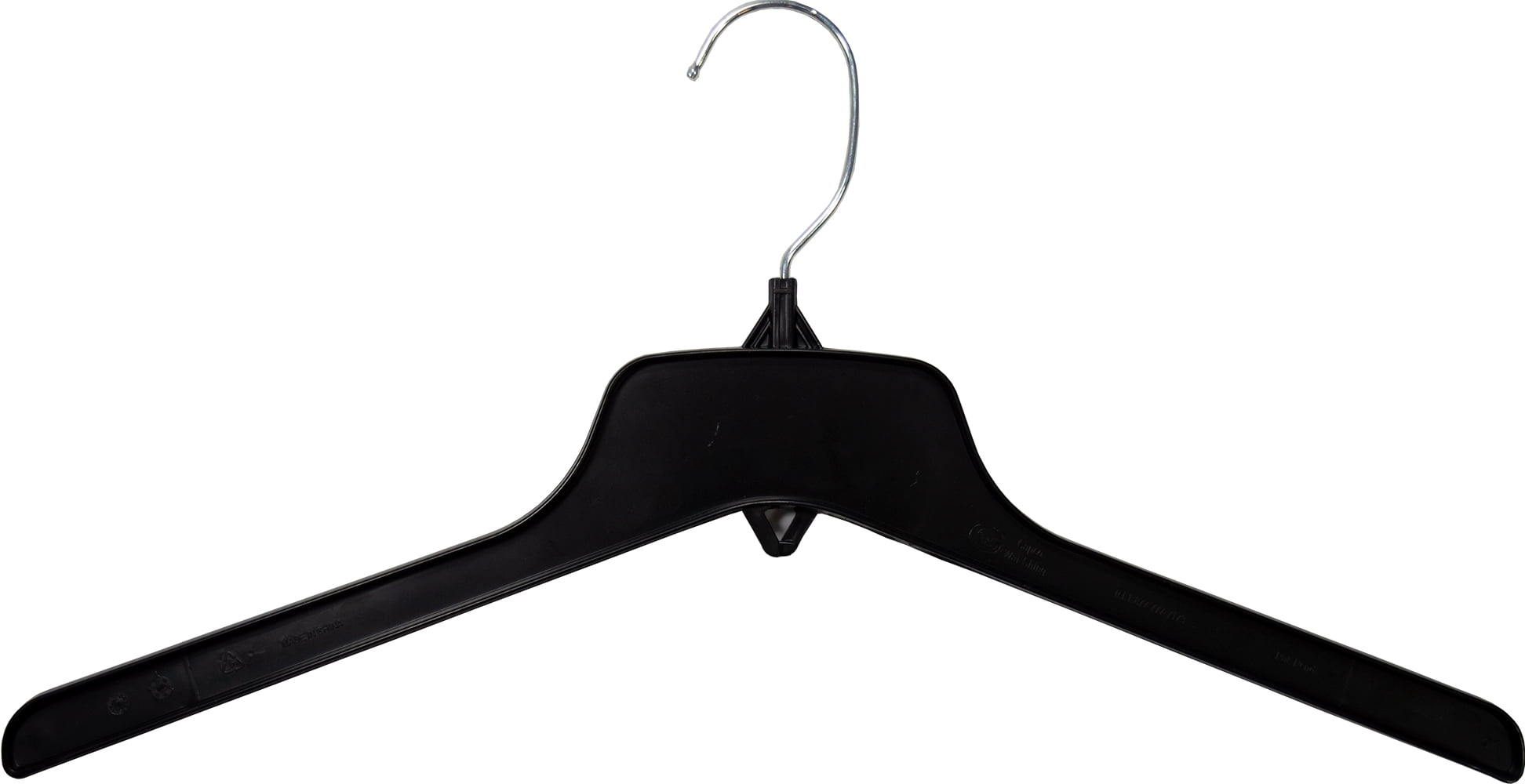 https://i5.walmartimages.com/seo/Recycled-Stackable-Black-Plastic-Coat-Hanger-Box-of-100-17-Inch-Heavy-Duty-Cascading-Top-Hangers-with-Chrome-Swivel-Hook_abe7fedb-7147-4515-97dc-34330e58dc85_1.b3ef682b1267fd41221cc59ae33c7cf4.jpeg