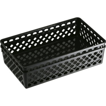 "Recycled Supply Basket, 10.0625"" x 6.125"" x 2.375"", Black, 2/Pack | Bundle of 5"